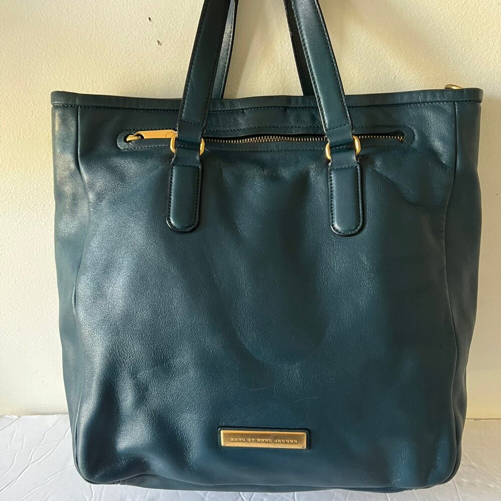 Y2K MARC BY MARC JACOBS LUNA LEATHER TOTE TEAL
